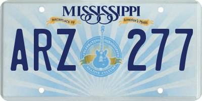 MS license plate ARZ277