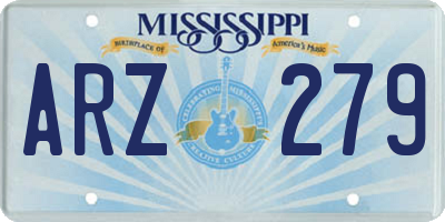MS license plate ARZ279