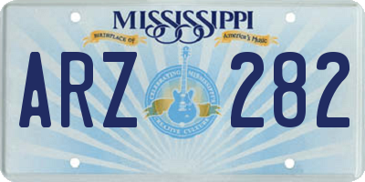 MS license plate ARZ282