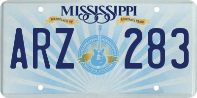 MS license plate ARZ283