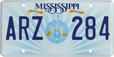 MS license plate ARZ284