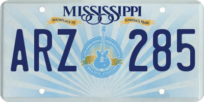 MS license plate ARZ285