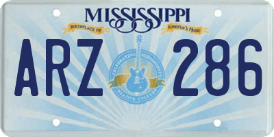 MS license plate ARZ286