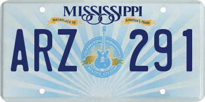 MS license plate ARZ291