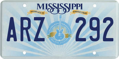 MS license plate ARZ292