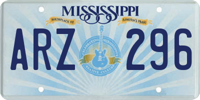 MS license plate ARZ296