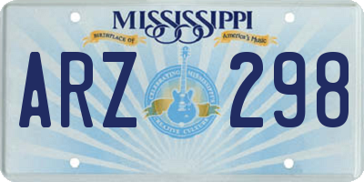 MS license plate ARZ298