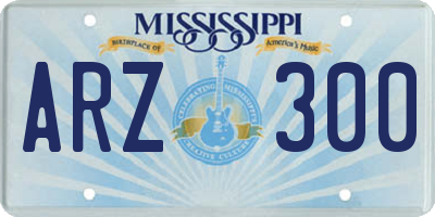 MS license plate ARZ300