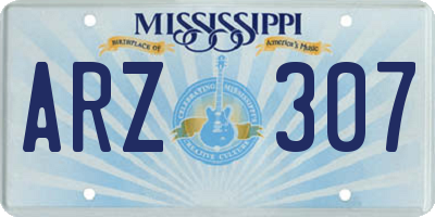 MS license plate ARZ307