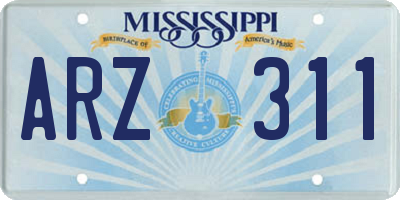 MS license plate ARZ311