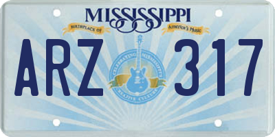 MS license plate ARZ317
