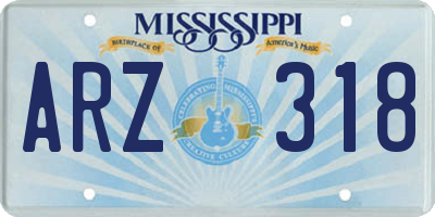 MS license plate ARZ318