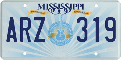 MS license plate ARZ319