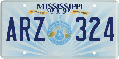 MS license plate ARZ324