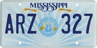 MS license plate ARZ327