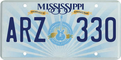 MS license plate ARZ330