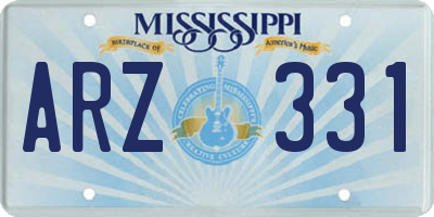 MS license plate ARZ331
