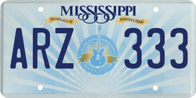MS license plate ARZ333
