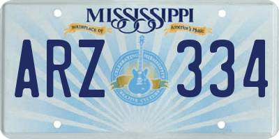 MS license plate ARZ334