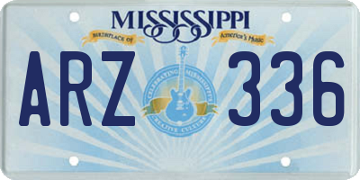 MS license plate ARZ336