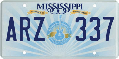 MS license plate ARZ337