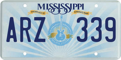 MS license plate ARZ339