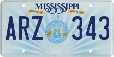 MS license plate ARZ343