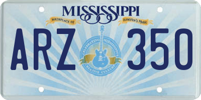 MS license plate ARZ350
