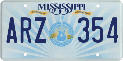 MS license plate ARZ354