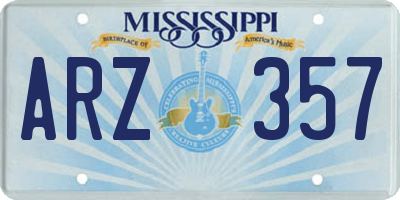 MS license plate ARZ357