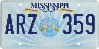 MS license plate ARZ359