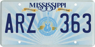 MS license plate ARZ363