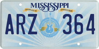 MS license plate ARZ364