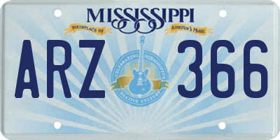 MS license plate ARZ366