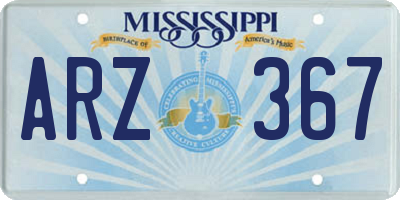 MS license plate ARZ367