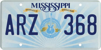 MS license plate ARZ368