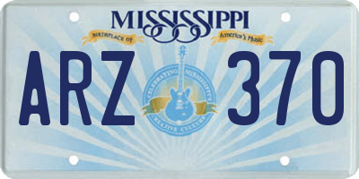 MS license plate ARZ370