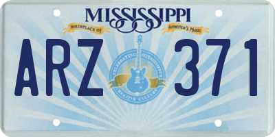 MS license plate ARZ371
