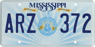 MS license plate ARZ372