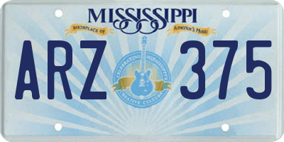 MS license plate ARZ375
