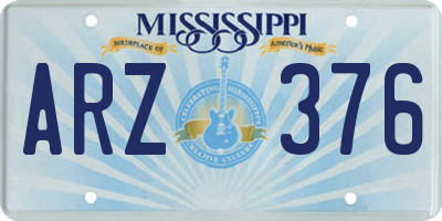 MS license plate ARZ376