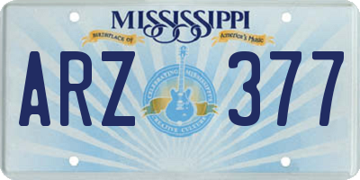 MS license plate ARZ377