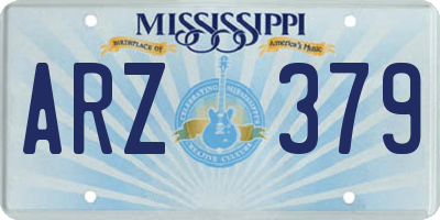 MS license plate ARZ379