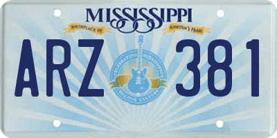 MS license plate ARZ381