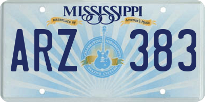 MS license plate ARZ383