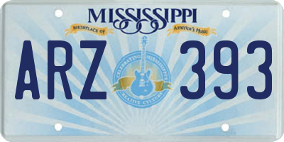 MS license plate ARZ393