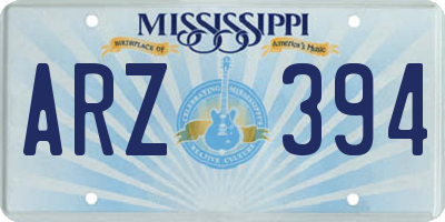 MS license plate ARZ394