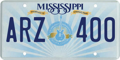 MS license plate ARZ400