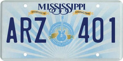 MS license plate ARZ401