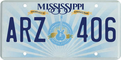 MS license plate ARZ406